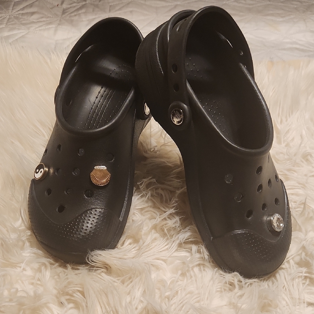 Black Croc Shoes with Charms **EUC**